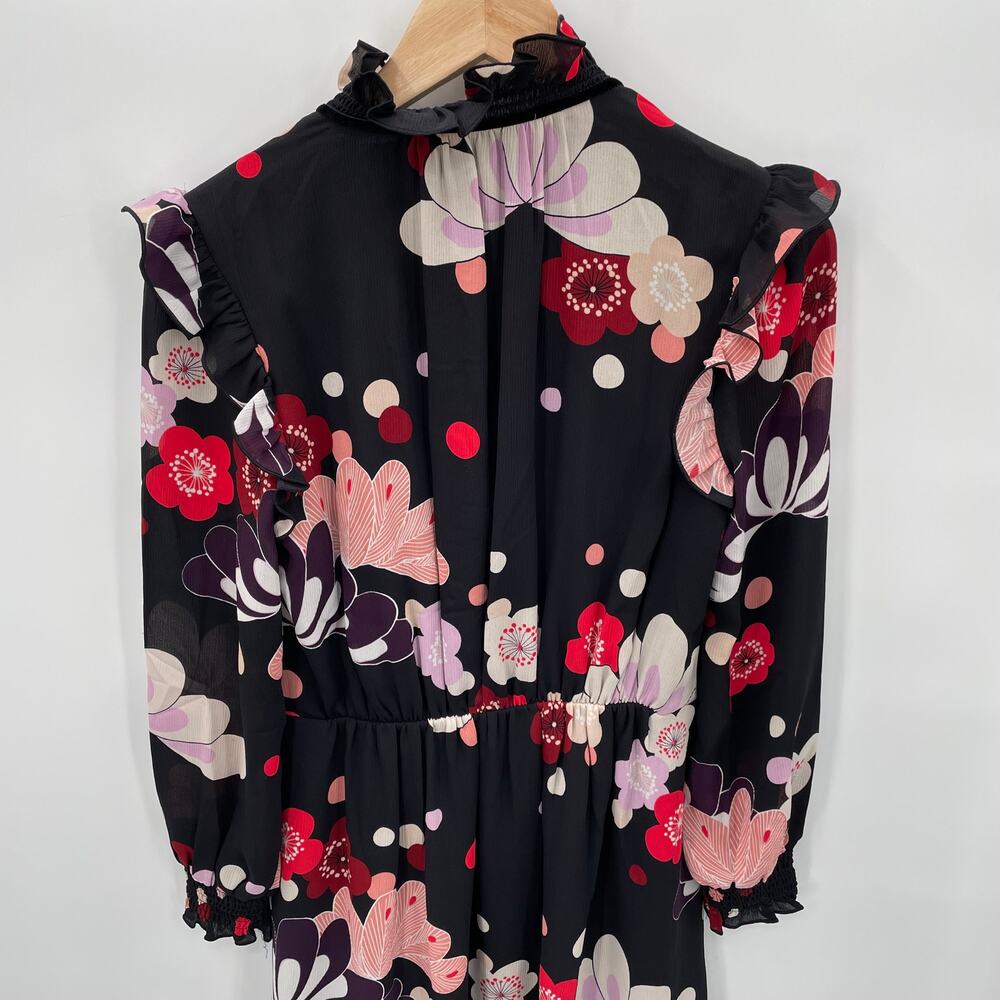 ANN TAYLOR Long Sleeve A Line Floral Dress // XS - Picture 9 of 10